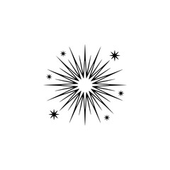 Fototapeta premium Minimalist Starburst Vector Illustration, Black Lines on White Background