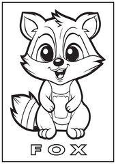 Cute Little Fox Coloring Page for Kids