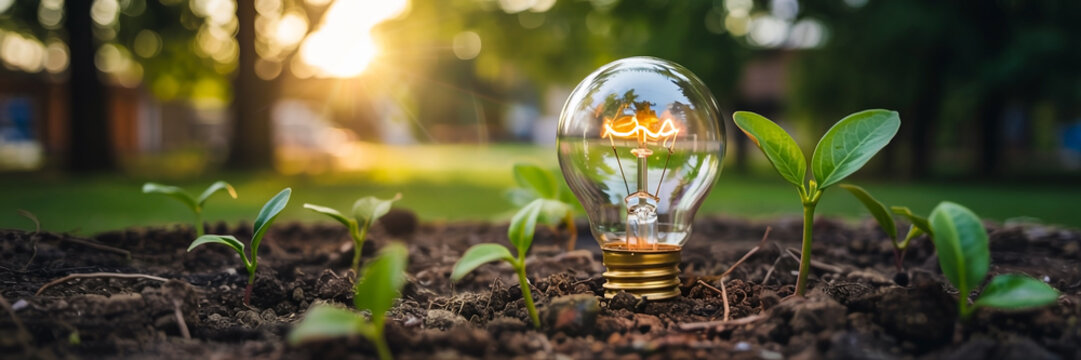 Plant within Light Bulb Symbolizing Green Energy Innovation