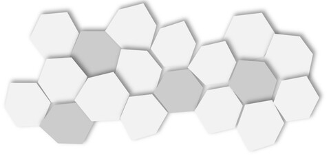 Abstract 3d white and grey hexagonal geometric texture pattern surface bright light honeycomb metal hexagon design.