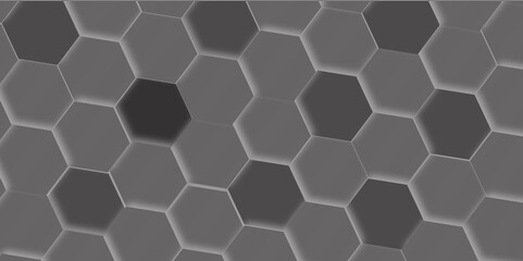 Abstract 3d white and grey hexagonal geometric texture pattern surface bright light honeycomb metal hexagon design.