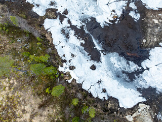 Breaking Ice and Meltwater in Wetlands