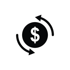 Money transfer icon. Vector symbol for mobile apps and web design