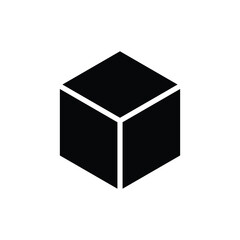 Simple box symbol. Clean vector illustration on white background