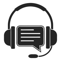 Customer Support Icon Headset or Chat Bubble Vector Illustration Design for Ecommerce Platform