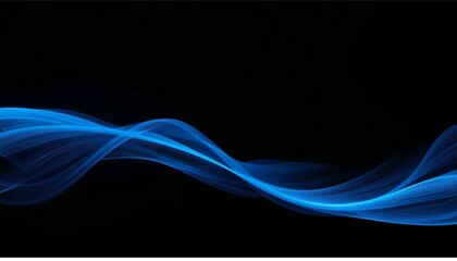 Blue black abstract gradient background grain texture effect dark vibrant color flow wave copy space