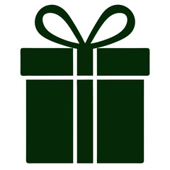 A festive gift box vector illustration with a gold bow and ribbon suggests a delightful holiday or birthday surprise