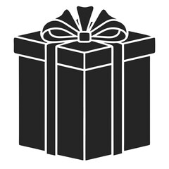 A festive gift box vector illustration with a gold bow and ribbon suggests a delightful holiday or birthday surprise