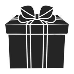 A festive gift box vector illustration with a gold bow and ribbon suggests a delightful holiday or birthday surprise