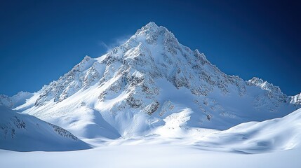 Fototapeta premium Majestic Winter Mountain Landscape: A Breathtaking View of Snow-Covered Peaks