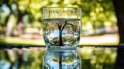 Nature's Reflection: A Glass of Serenity