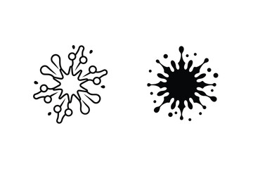 Splatter Silhouette Graphic Set Ink Drop Blots Abstract Shapes Design Elements