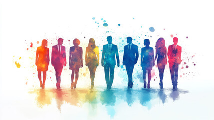 This conceptual image visualizes individuals coming together to form a unified team or business entity. Generative AI