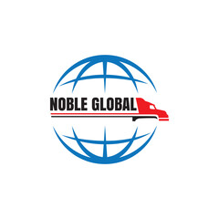 Modern and sleek global logistics logo ideal for international freight, cargo, and supply chain companies. Perfect for branding efficient, worldwide shipping services.