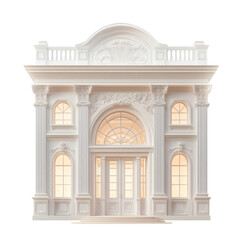 Naklejka premium Elegant white building grand entrance architectural design ornate details