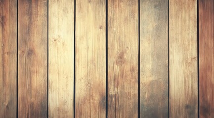 Obraz premium Wooden plank wall background. Natural wood grain texture. Warm, neutral tones