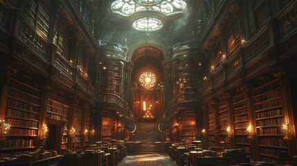 Grandiose, Enchanting Library: A Digital Masterpiece