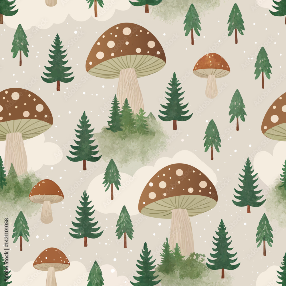 Poster design a whimsical 2d background featuring a repeating polka dot pattern interspersed with charming,