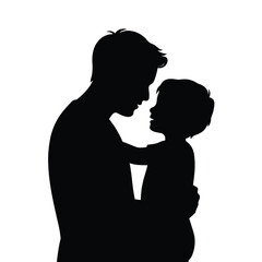 Father Hugging Child Silhouette