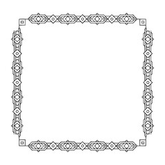 Art Deco Geometric Frame, Black and White Design