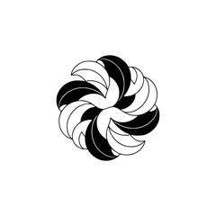 Abstract Black & White Swirl Design, Minimalist, Floral Pattern