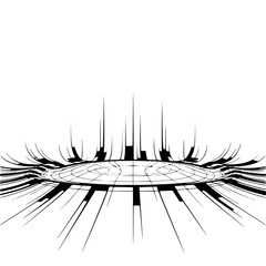 Abstract Geometric Black & White Composition, Architectural Style