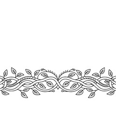 Decorative Floral Border, Minimalist Black & White Design