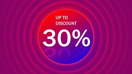 Discount offer template with gradient circles background featuring thirty percent off promotion with modern style for marketing