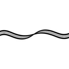 Minimalist Abstract Black Wavy Lines on White Background