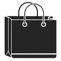 Black and white paper shopping bags isolated on white background