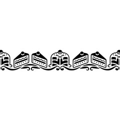 Naklejka premium Elegant Cake Border in Black and White