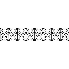 Minimalist Geometric Border: Black Line Art on White, Seamless Design