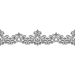 Elegant Black Ornate Border Design on White Background, Vector Illustration