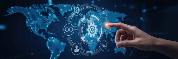 Global technology network interface with a touch.