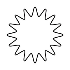 シンプルな白黒の吹き出し　丸みのあるギザギザした形