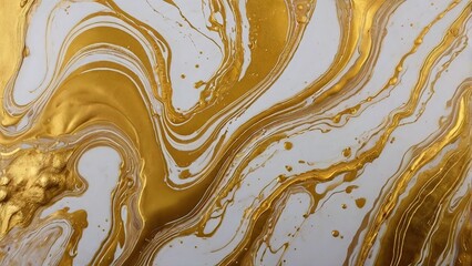 Abstract golden backdrop design with metallic gold waves and swirls