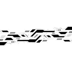 Abstract Tech Circuit Board Element on White, Vector Graphic