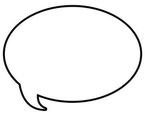 シンプルな白黒の吹き出し　丸形の左向き02