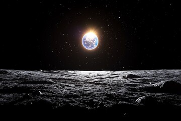Earth seen from Moon's surface