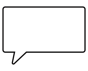 シンプルな白黒の吹き出し　四角形の左向き03