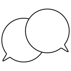 シンプルな白黒の吹き出し　重なる会話　右上