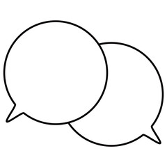 Fototapeta premium シンプルな白黒の吹き出し 重なる会話 左上