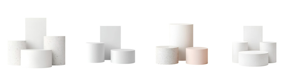 Geometric abstract display of cylindrical shapes