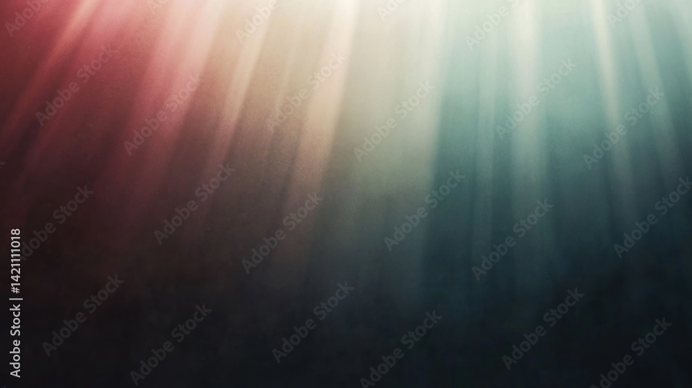 Poster light rays shine down through different colors and textures
