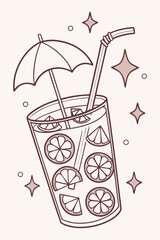 Colorful Summer Drink Illustrations &ndash; Refreshing Mocktails, Smoothies, Iced Teas & Fruity Beverages in Vector Style