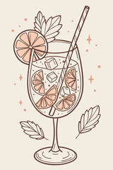 Colorful Summer Drink Illustrations – Refreshing Mocktails, Smoothies, Iced Teas & Fruity Beverages in Vector Style