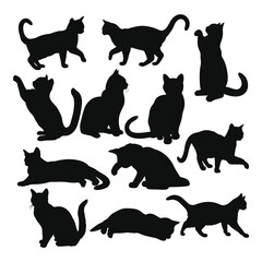Cat vector silhouette collection 