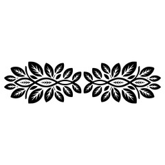 Minimalist Leaf Ornament Design - Vector Illustration