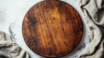 Rustic wooden round cutting board