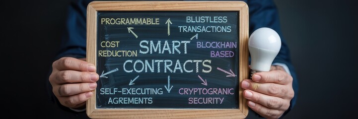Obraz premium Smart contracts: programmable, cost-reducing agreements.